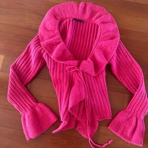 Xsmall lady love knit ruffle cardigan from Vicicollection.com